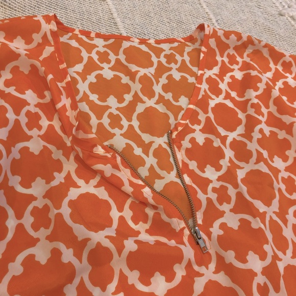 Boho V-neck Zip-up Top - Picture 6 of 10